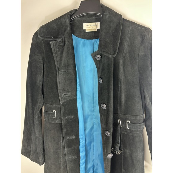 Vtg Margaret Godfrey x Bloomingdale's Suede Leather Belted Trench Coat Womens 14 - Picture 5 of 16